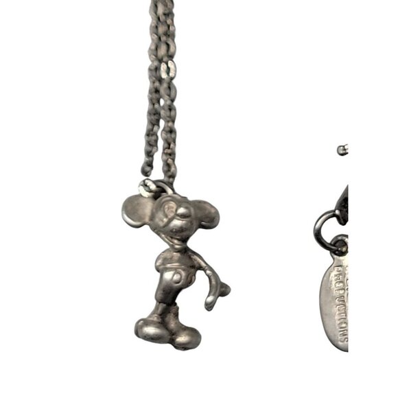 Sterling Silver Disney Vintage Pendant 925 Mickey Mouse 19" Silver Tone Chain - Picture 10 of 16